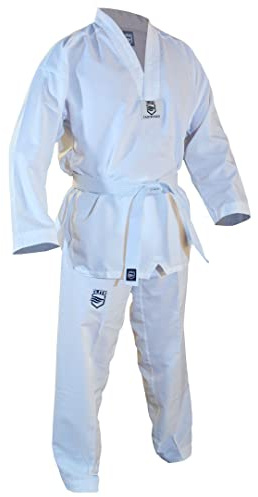 ELITE - White Collar Taekwondo Uniform ULTRALIGHT (TKD Dobok) (190 (5))