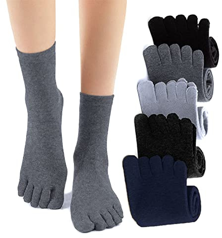 TSHAOUN 5 Pares de Calcetines Deportivos de Cinco Dedos de Algodón para Correr