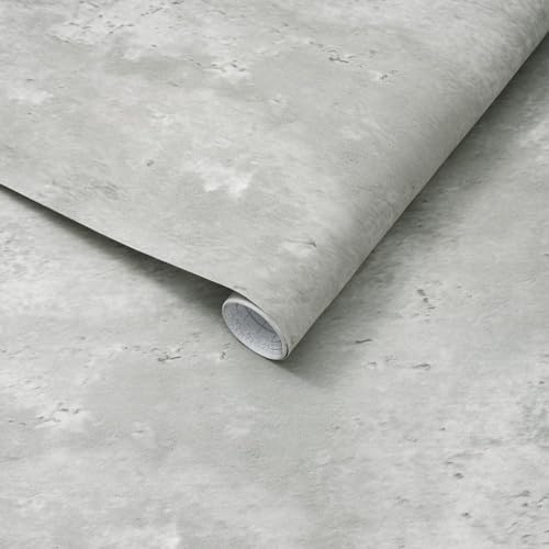 Arthome Strukturiert Selbstklebende Tapete,Klebefolie Möbel Vinyl Möbelfolie Wasserdichte Dekorative Aufkleber für Schlafzimmer Schränke Abnehmbare Wandverkleidung,Grau Beton,40cmx6m