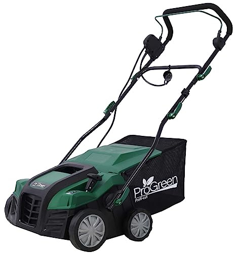 Garden Scarifier, 2-in-1 16-Inch Dethatcher Scarifier,15 Amp Electric Lawn Dethatcher, Removable Collection Bag Extra Large 58QT for Yard Lawn Garden Care Landscaping