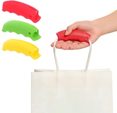 Luxshiny Silicone Shopping Bag Holder Clips 4Pcs Grocery Bag Carrier Handles for Tote and Reusable Reduce Hand Fatigue and Distribute Weight Evenly Convenient Kitchen Carrying Tool