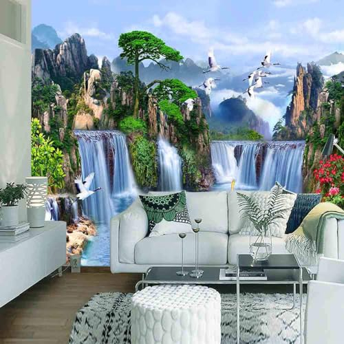 Wandbilder Wand Deko Wasserfall Eigenartig 3D,120 * 80cm Wandbilder Wand Deko für Schlafzimmer Küche Bad Flur Fenster Tür