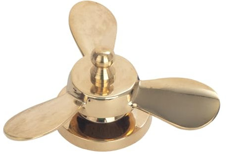 ROCKING GIFTS Briefbeschwerer Dekofigur Flugzeugpropeller Gold Metall, Tischdekoration für Schreibtisch, Büro, Eingangshalle, 10 cm