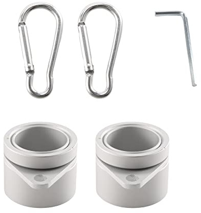 Wanjorlay 2 StüCk Fahnen Mast Ringe Anti Wrap Fahnen Mast Clips Schwenkbar 360° Drehbare Fahnen Mast Fahnen Befestigung Ringe 1