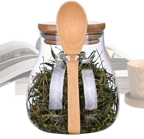 Pot de sel avec couvercle et cuillère - Sucrier avec couvercle et cuillère - Récipient en verre Vista Récipient de stockage alimentaire hermétique, récipient à sucre de sécurité Épices