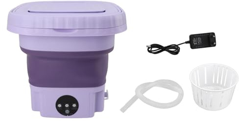 Mini Lavadora Plegable, Función de Limpieza Automática, Botón de Temporizador, Diseño Plegable Espacioso de 11 Litros de Capacidad con Tubo de Drenaje para (Enchufe europeo