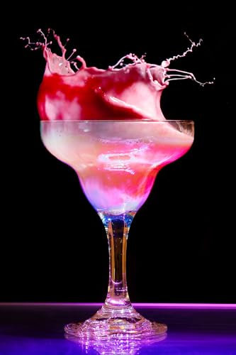 Cuadro decorativo de cocina, cóctel rosa, fabricado en Francia, cristal acrílico, 60 x 90 cm