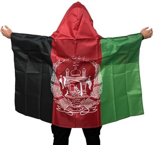 Afghanistan Bodyflagge Premium Qualität aus fein Polyester - Afghanistan Bodyflag - Afghanistan Umhängeflagge - Afghanische Flagge - Afghanistan Flagge - د افغانستان بیرغ