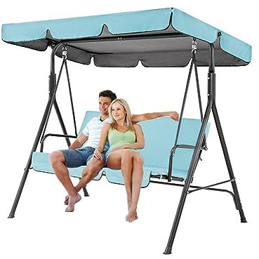 Outdoor Schaukelstuhl mit verstellbarem Baldachin Bequeme Sitzgelegenheit für Garten Balkon Terrasse Schaukel Baldachin Ersatz für Entspannung und Genuss