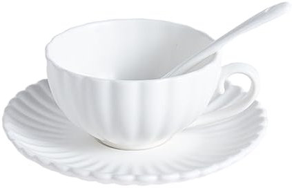 Taza de café Mate y platillo, Juego de cucharas, Taza de té de Flores para el hogar, Recipiente de Taza de Leche de cerámica Simple, vajilla