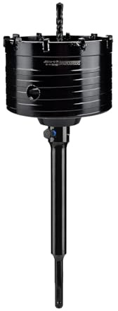 Mollom 90mm (3-17/32) Scie trépan pour béton avec tige SDS Plus 220 mm | Scie à trépane robuste avec foret pilote 110 mm et vis antidérapante pour pierre, brique, mur, maçonnerie