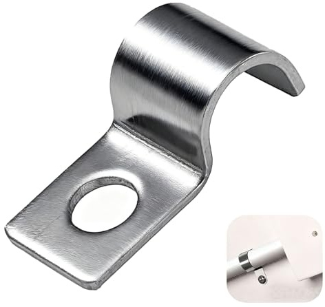 GIUSOBG 50 Pièces 10mm Fixation Grillage Rigide Cavalier Cable Electrique | Fixation pour Tube Attache Fixation 304 Acier Inoxydable Epaissi U Tube Pince pour la Fixation Câbles, Fils et Tuyaux