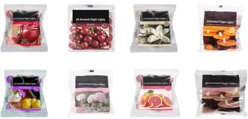 Fresh Scented Tealight Candles with 8 Hour Burn Time | Fancy Tealight Candles for Home Decoration (60 Tealights-3 Assorted Packs of 20)