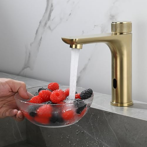 Infrared Basin Tap Sensor Tap White Basin Taps Touchless Bathroom Tap Hot and Cold Bathroom Basin Taps Mixer Single Handle