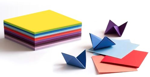 ddckj 240 Fogli Cartoncini Colorati 10 x 10 cm 70 g/m² Carta Origami 20 Colori Risma Fogli Colorati per Fai da Te Scuola Progetti Artistici