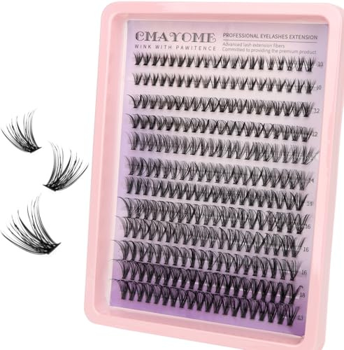 MOTIBACK Wimpern Extensions Set - 240 Pcs DIY Lash Extension Set mit 10-18 mm für Damen | Selbstklebende Künstliche Wimpern inkl. Wimpernkleber, Präzisionspinzette, Applikator & Bürste