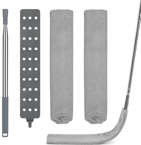 Fogray Gap Dust Cleaner with 1 Extension Pole & 2 Microfiber Dusting Cloths