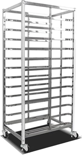 Bakery Bun Pan Speed Rack ,Food Trays Racks cooling carts for Commercial Baking and Bakers, Heavy Duty Stainless steel Racking Trolley Bread Dough Pizza Baking Tray, Metal Art Paint(Size:60*46*134cm)