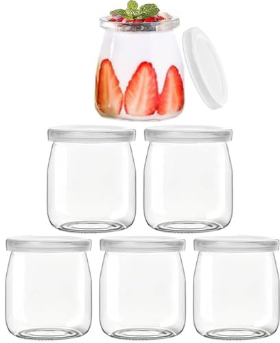 MITUMORMOR 6er Joghurtgläser mit Deckel, 150 ml Gläser Durchsichtige Dessertgläser Glas, Marmeladengläser, Klein Joghurtgläser, Mehrzweck Nachtisch Gläser für Joghurt,Nachtisch,Pudding