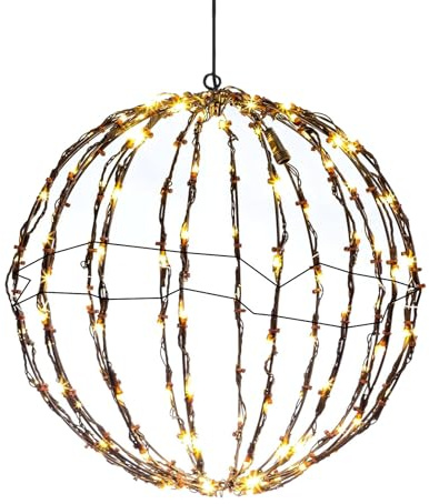 Renchey Sphères Lumineuses de Noël | Sphères Lumineuses Étanches Brillantes,Décoration Festive Lanterne pour Allée Jardin Pelouse Porche Fête