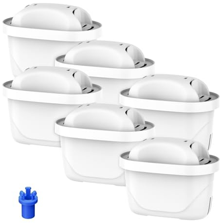 GLACIER FRESH Wasserfilter Kartuschen Ersatz für Brita Maxtra+ Plus, Maxtra Pro All-in-1 Wasserfilter, Kompatibel mit Brita Marella Kanne, Reduziert PFAS, Chlor, Kalk & Metalle (6)