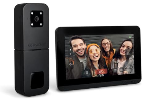 SCS Sentinel - Interphone Vidéo sans Fil HeyView AIR - Portée 350m - Vision Nocturne Couleur - Commande Gâche/Portail - Grand Angle 110° - Écran Tactile 7