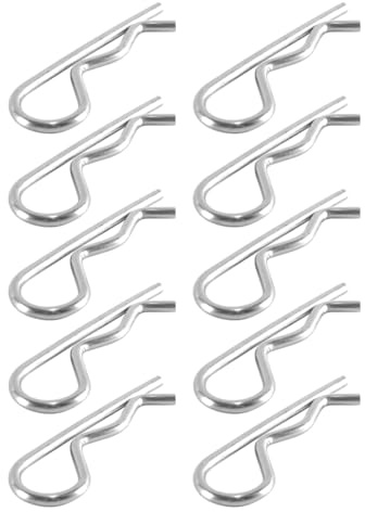 ACOLY 10 Pcs Stainless Steel Wavy R-shaped Pin for Trailer Pin Clips Lock System Keeper Pins(M3x60)