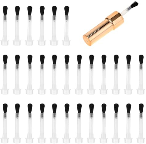 Lot de 30 pinceaux de rechange pour vernis à ongles, pinceaux jetables avec poignée réutilisable pour application de vernis gel, femmes et filles, maquillage, salon de beauté