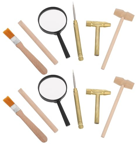 Abaodam Ausgrabungsset Archäologie mit Mini Hammer Pinsel Meißel Lupe Fossilien und Edelstein Entdeckungsset für Kleine Forscher Ab Jahren
