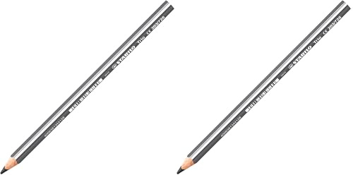 STABILO Dreikant-Buntstift Trio dick - Einzelstift - grau (Packung mit 2)