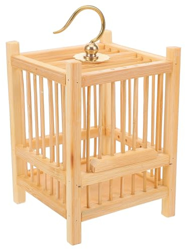 KHBUAB Gabbia per Cavallette Forma Quadrata Compatta e Portatile in bambù Facile da Usare Mini Gabbia per Piccoli Insetti e Grilli