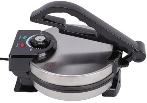 Fockety Electric Tortilla Maker, 8.07in Non Stick Roti Maker Machine, Electric Tortilla Press with Adjustable Temperature Control, for Making Rotis Chapatis Tortillera (GB)