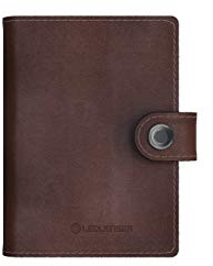 Cartera Ledlenser Lite Wallet, Classic Chestnut, protección RFID integrada, luz LED recargable, 150 lúmenes, tarjetero (documentos de identidad, tarjetas del banco…), USB-C, funda para tarjetas, cuero