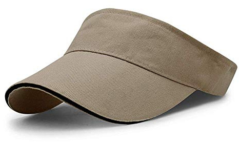VSUSN Unisex Visor Cap Sonnenhut Einstellbar Sommerhut mit Klettverschluss für Damen und Herren,Khaki