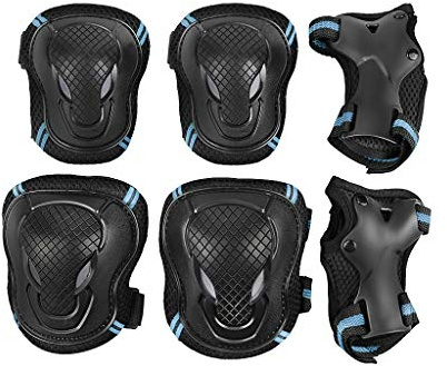 IPENNY 6 in 1 Knieschützer Set Schutzausrüstung für Jungen Erwachsene Schützer inliner Weiches Schonerset Knieschoner Ellenbogenschützer Handgelenkschoner Skateboard Roller Fahren Outdoor Sport