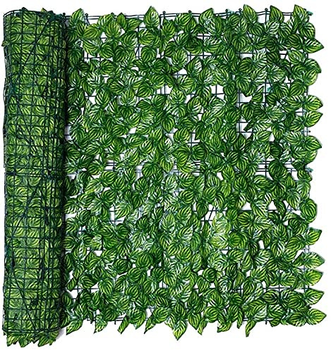 Giftik Künstliches Blattschutz, Efeublatt-Heckenpaneele auf Rolle, Sichtschutz, Gartenzaun, Landschaftsbau, Gartenzaun, Balkon, Dekoration (Wassermelonenblatt, 50 cm x 300 cm)