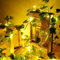 10M/33ft Artificial Ivy Leaf Garland with 100 LED String Lights,Green Ivy Leaf Garland String Lights Battery Operated Flexible Copper Fairy String Lights Hanging for Wedding Party Home Wall Decor(10M)