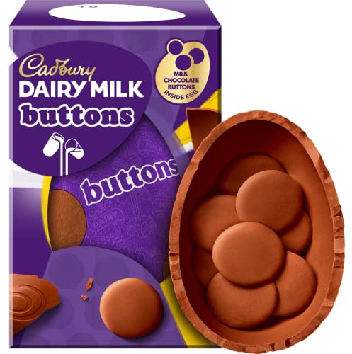 Cadbury Uovo di Pasqua con bottoni giganti al latte, 96 g, con bottoni giganti all'interno, caccia alle uova di Pasqua Ufficiale