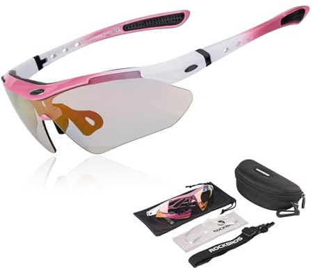 ROCKBROS Occhiali da Sole Ciclismo UV400, Occhiali Sportivi per Bici MTB, 2 Modelli Lenti Polarizzti/Fotocromatici, Uomo Donna