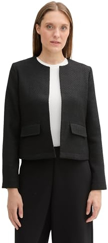 TOM TAILOR damblazer, 37007 – svart boucle struktur, 40