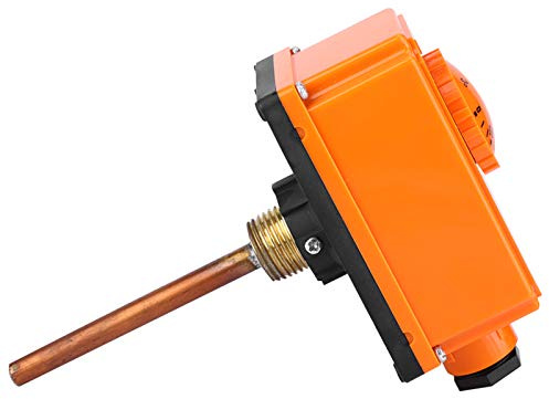 Hot Water Pipe Thermostat Temperature Controller 90 ° C High Temperature Start, Heating System Parts, G1/2 Male Thread Interface, 20mm Diameter, Vertical Structure Form, Flame