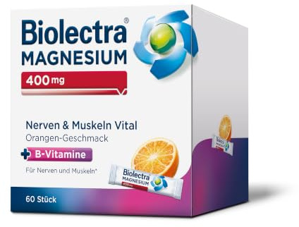 Biolectra 400 mg Nerven & Muskeln Vital Orange, 60 Stück: Für gute Nerven und entspannte Muskeln, mit Magnesium und B-Vitaminen, hochdosiert | Für gute Nerven und entspannte Muskeln, Mit Magnesium und B-Vitaminen, Hochdosiert