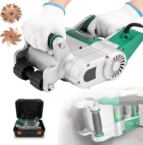YQDDO Handheld Wall Slotting Machine,2000 Rpm Wall Slot Machine,Concrete Cutting Slotting Machine,Portable Floor Tile Wall Slotting Knife Slotting Tool,Concrete Putty Powder Removal Machine(220V)