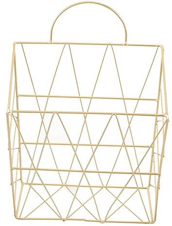 KITANDOVE Wrought Iron Magazinhalter Eleganter Dekorativer Aufbewahrungskorb Für Schreibtisch Und Goldene Metallstruktur Für Zeitungen Bücher Und Bürobedarf