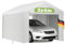 Zeltgarage Pavillon 3x4m mit wetterfester PE Plane, UV-beständig wasserdicht, abnehmbare Seitenwände, Metallrahmen, Bodenrahmen, Dachverstärkung, Carport für Auto, Werkstatt, Weideunterstand, Weiß