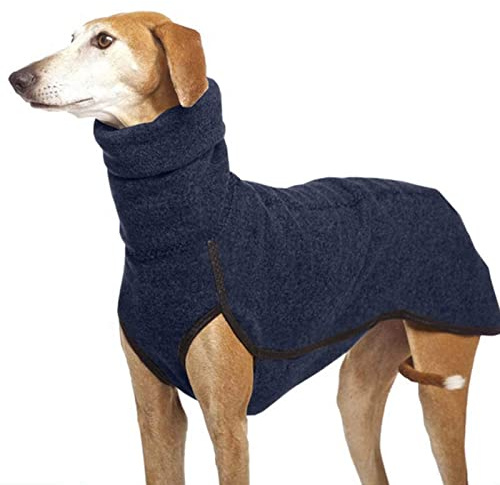 Imily Bela Hundepullover Fleece Rollkragen Hundemantel Warmer Weste Pullover Outdoor Hundejacke Winterkleidung für Kleine Mittel Große Hunde,Dunkelblau,M