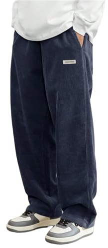 AOPEZIA Pantalon en velours côtelé pour femme, pantalon ample japonais, sarouel automne-hiver, pantalon décontracté ample en velours côtelé pour fille avec cordon de serrage