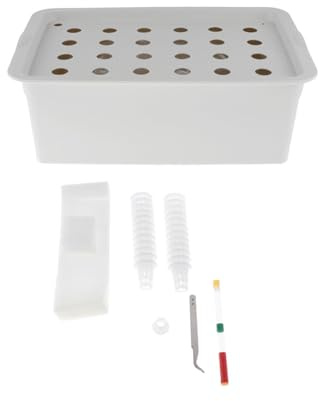 Pugermering Hidropónico con Caja de Plantación Sin Sustrato Equipo de Cultivo Interior Set de Macetas de Esponjas Adecuado para Verduras Frutas Y Pr, Gris