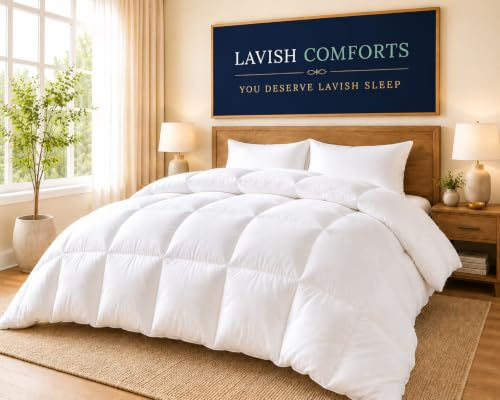 Down Alternative Comforter California King Size - Extra Fluffy Duvet Insert - Thick Puffy Premium All Season Winter - Luxury Breathable Hotel Cooling Comforter - California King, White, 104x96 inches