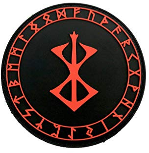 Berserker Marke des Opfers Rot Rüstung Viking Wikingers PVC Airsoft Paintball Klett Emblem Abzeichen Patch